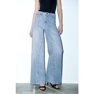 Zara Light Blue Flare & Wide Leg Jeans